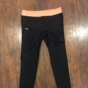 Bright orange UA run tights